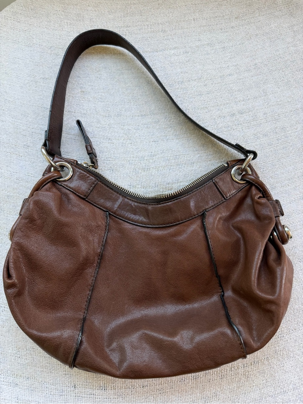 Banana Republic Chocolate Brown Leather Shoulder Bag - Picture 2 of 10